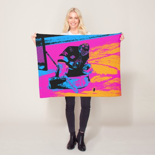 En de Puck houdt hier op! - Ice Hockey Goalie Fleece Deken (In situ)