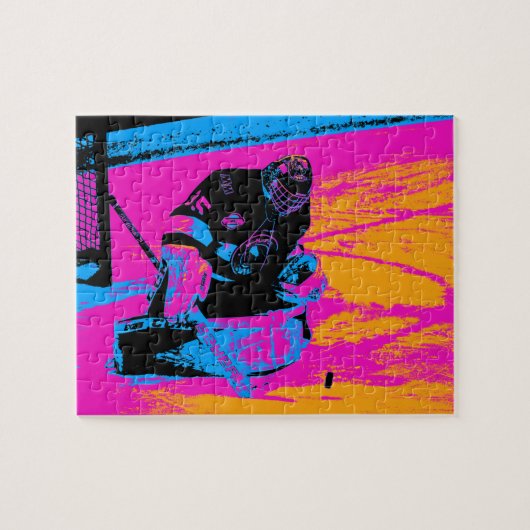 En de Puck houdt hier op! - Ice Hockey Goalie Legpuzzel (Horizontaal)