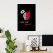 En de strijd draait aan (goed vs kwaad) poster (Thuiskantoor)