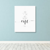 En de twee worden één, Ephesianen 5:31 Canvas Afdruk (Insitu (Houten vloer))
