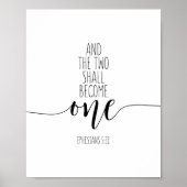 En de twee worden één, Ephesianen 5:31 Poster (Voorkant)