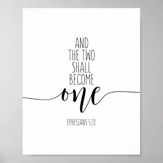 En de twee worden één, Ephesianen 5:31 Poster (Voorkant)