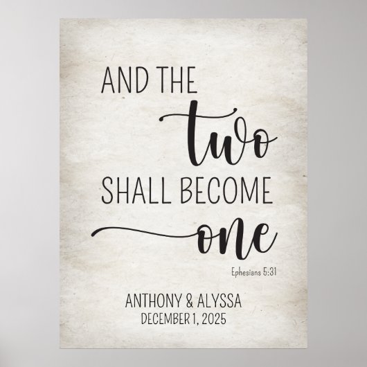 En de twee zullen één gepersonaliseerde muurkunst  poster (Voorkant)