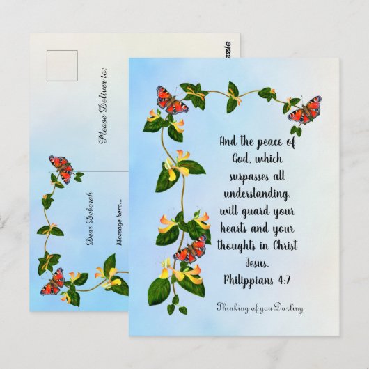 En de vrede van God... Phil 4:7 Briefkaart (Voorkant / Achterkant)