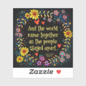 En de wereld kwam samen leuke inspiratie sticker (Vel)