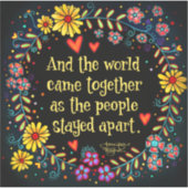 En de wereld kwam samen leuke inspiratie sticker (Voorkant)