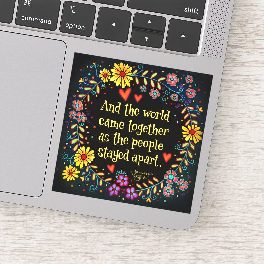 En de wereld kwam samen leuke inspiratie sticker (Detail)