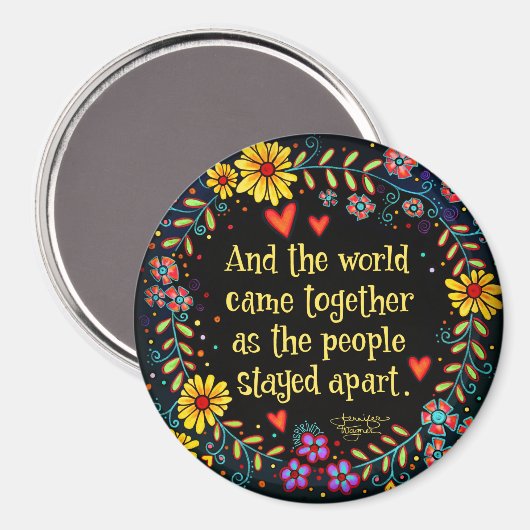 En de wereld kwam samen magneet (Voorkant / Achterkant)