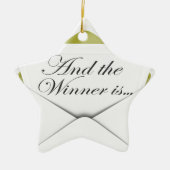 En de winnaar is de envelop keramisch ornament (Voorkant)