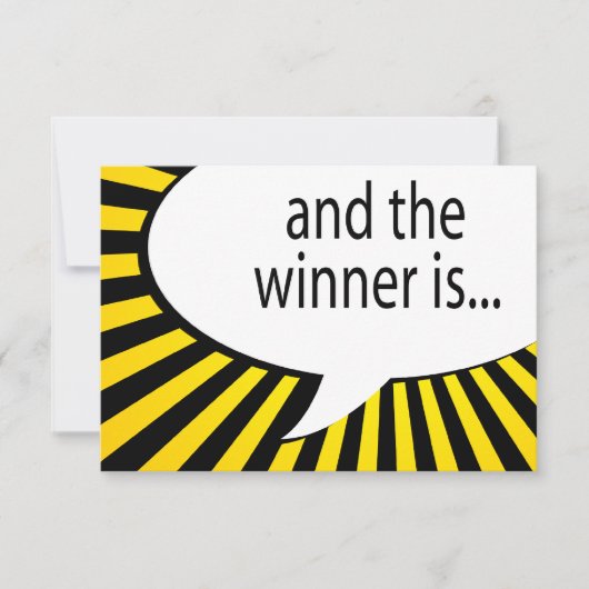 en de winnaar is! komische spraakbel kaart (Voorkant)