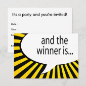 en de winnaar is! komische spraakbel kaart (Voorkant / Achterkant)