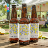  en delicate blauwe en gele citroenwijnstokken wijn etiket