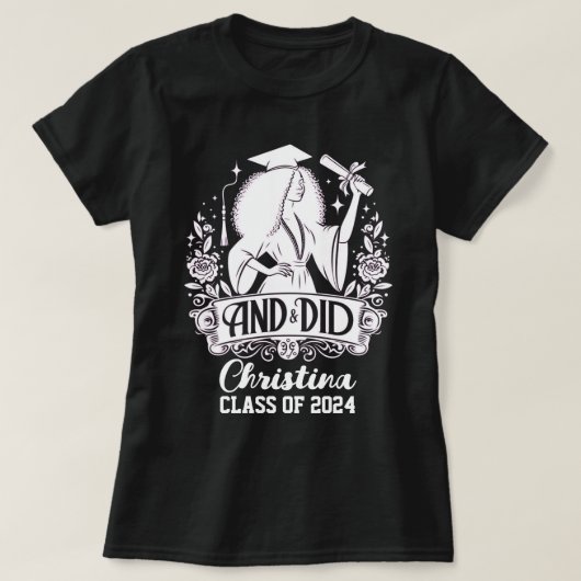 EN DID Urban Vrouw Silhouette Trendy Afstuderen T-shirt (Design voorkant)