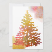 En dit is een kerstroze en geel gouden feestje kaart (Achterkant)