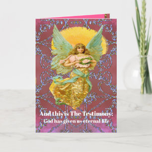 En dit is het getuigenis Floating Angel Christmas Feestdagen Kaart