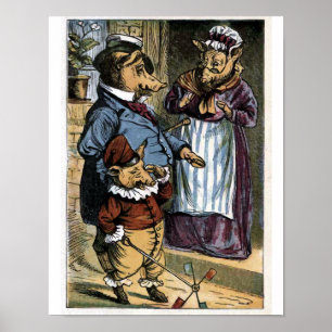 En dit kleine varkentje ging huilend ...... poster