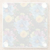 en donkere Floral Glazen Onderzetter (Achterkant)