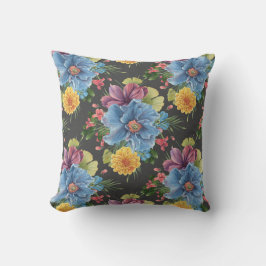 en donkere Floral Kussen