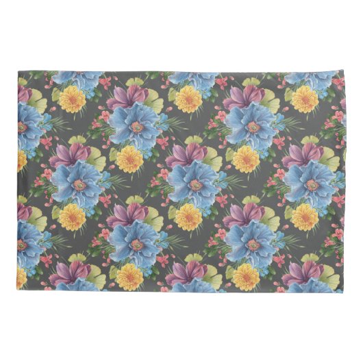 en donkere Floral Kussensloop (Achterkant-Links)