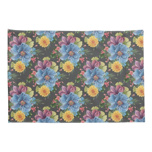 en donkere Floral Kussensloop (Achterkant-Rechts)