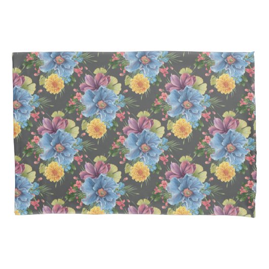 en donkere Floral Kussensloop (Voorkant-Links)