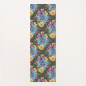 en donkere Floral Yogamat (Voorkant)