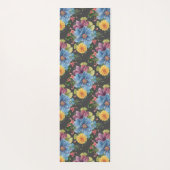 en donkere Floral Yogamat (Achterkant)