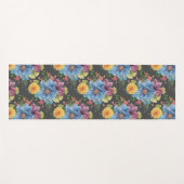 en donkere Floral Yogamat (Voorkant (horizontaal))