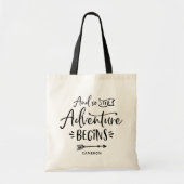 En dus begint het avontuur met handgeschreven aang tote bag (Voorkant)
