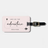 En dus begint het avontuur Zwart en Roze Bagagelabel (Voorkant horizontaal)