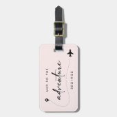 En dus begint het avontuur Zwart en Roze Bagagelabel (Voorkant verticaal)