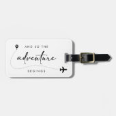 En dus begint het avontuur Zwart en Wit  Bagagelabel (Voorkant horizontaal)