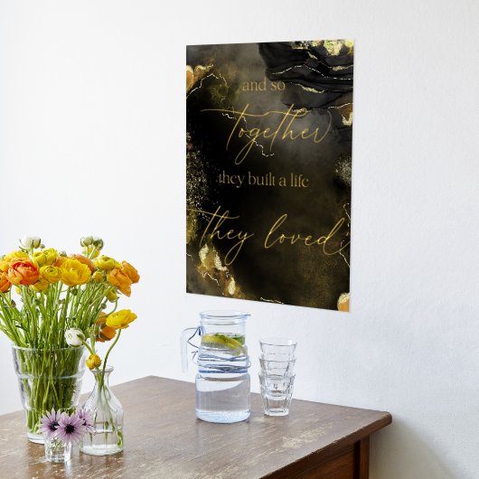 En dus bouwden ze samen een leven dat ze liefhadde folie afdrukken (Laag (Keuken))