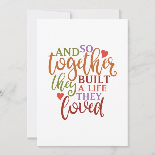 En dus bouwden ze samen een leven waar ze van hiel kaart (Voorkant)