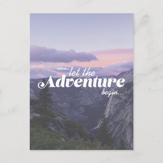 en dus... laat het avontuur beginnen briefkaart (Voorkant)