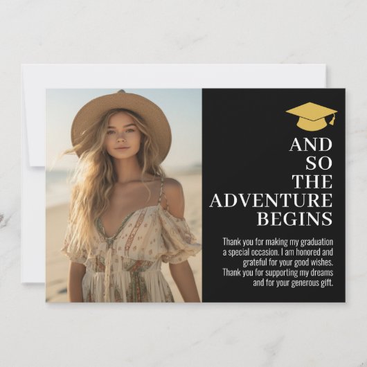 En dus wacht het avontuur - Foto Bedankkaart (Voorkant)