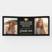 En dus wacht het avontuur op Modern Afstuderen 2 P Spandoek (Horizontaal)