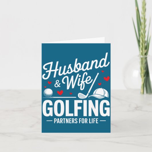 En echtgenoot echtgenote golfpartners koppels kaart (Voorkant)
