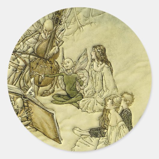En een Fairy Song - Arthur Rackham Ronde Sticker (Voorkant)