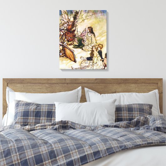 En een Fairy Song van Arthur Rackham Canvas Afdruk (Insitu (Slaapkamer))
