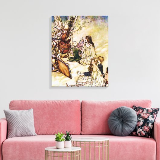 En een Fairy Song van Arthur Rackham Canvas Afdruk (Insitu (Woonkamer))