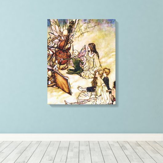 En een Fairy Song van Arthur Rackham Canvas Afdruk (Insitu (Houten vloer))