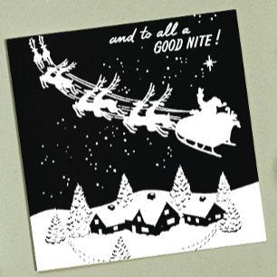 En een goede nacht voor iedereen Vintage Kerstman Zelfinktende Stempel