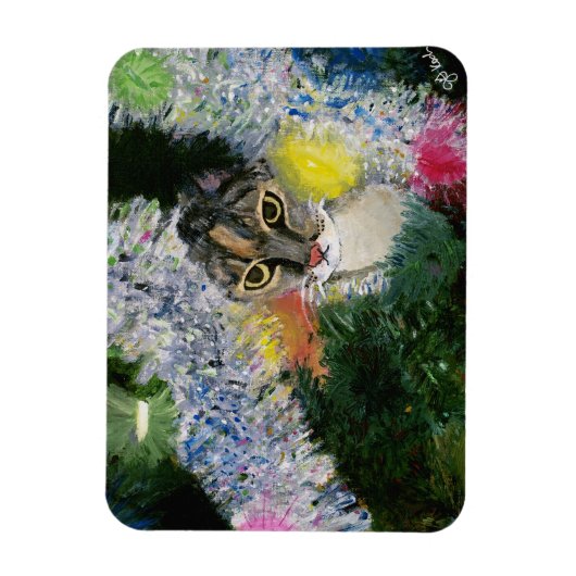 En een kat in een kerstboom magneet (Verticaal)