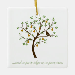 En een partridge in een perenboom keramisch ornament