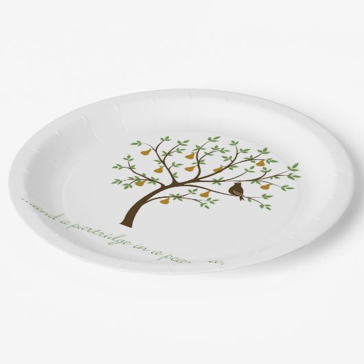 En een partridge in een perenboom papieren bordje (Gekanteld)