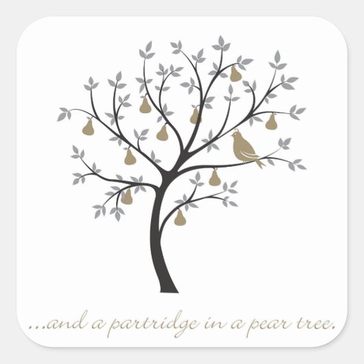 En een partridge in een perenboom vierkante sticker (Voorkant)