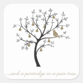 En een partridge in een perenboom vierkante sticker