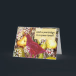 En een patrijs in een perenboom feestdagen kaart<br><div class="desc">Prettige feestdagen Nee! Ok,  dit is echt een korhoen die de weg oversteekt,  maar het is een echte vogel waar ik een afbeelding van nam in Willamette National Forest in de buurt van Detroit Oregon.</div>