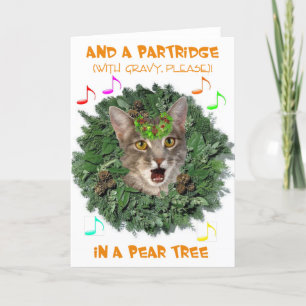 En een patrijs (met jus, alsjeblieft)! feestdagen kaart